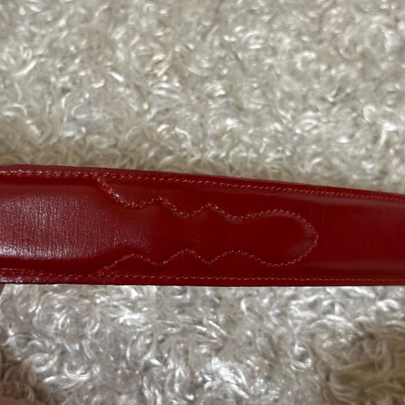 Justin Red Cowhide Western Leather Belt Sz 30 - Picture 9 of 13